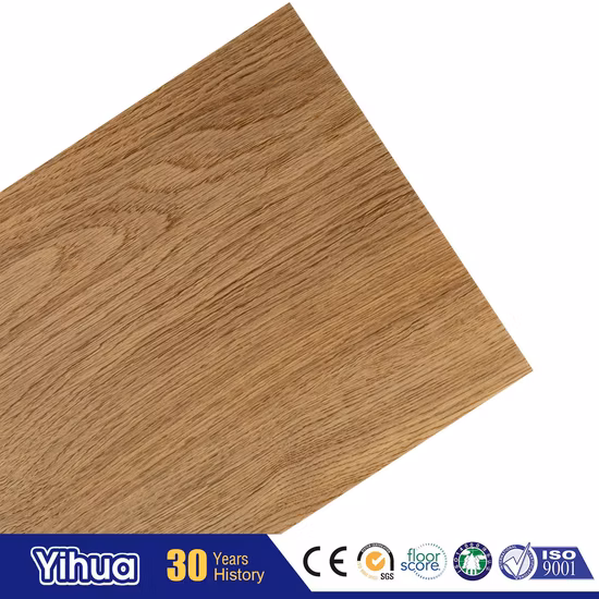 Lvt resistente al agua/PVC/Spc Baldosa de vinilo de lujo de plástico/caucho Haga clic/pegajoso/Auto